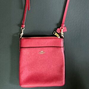 COACH KITT messenger crossbody red orange bag